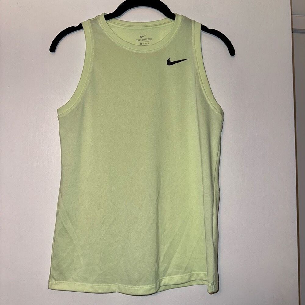Nike Women’s XS Bright Neon Yellow Crew Sleeveless Active Tank Top EUC